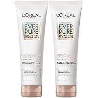L'Oreal Paris EverPure Sulfate Free Simply Clean Shampoo and Conditioner Set, Hydrating Hair Care with Rosemary Essential Oils, 1 Kit (2 Products)