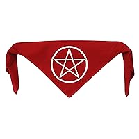 Pentacle Bandanna - Wiccan Wicca Pagan Gothic Goth Occult Pentagram Star Wanderlust Witchcraft Spiritual Sacred Nature Symbol Book of Shadows Witch Face Mask Head Scarf Handkerchief Dog Cloth Garmet