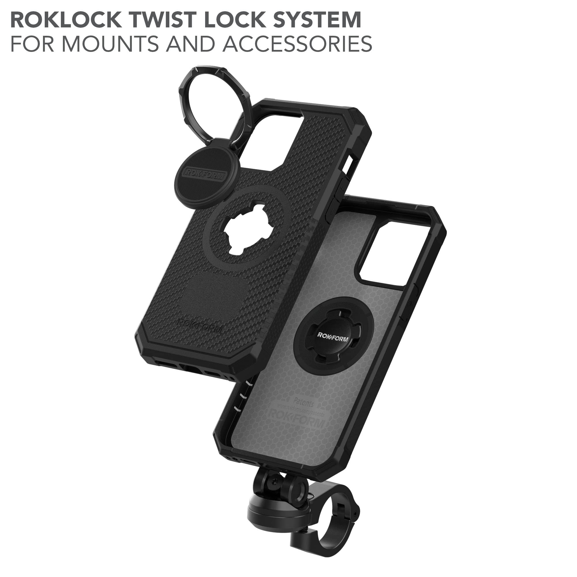 Rokform - iPhone 14 Pro Max Case, Rugged Series, Magnetic + MagSafe Compatible, iPhone Cover with RokLock Twist Lock, Protective Apple Gear, Drop Tested Armor (Black)