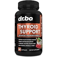 Thyroid Support for Women & Men Supplement - Natural Metabolism, Mood & Energy Enhancer with L-Tyrosine Selenium Iodine Zinc Bladderwrack Kelp & Ashwagandha Thyroid Supplement Complex Vitamin 60 Pills