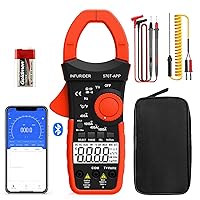 Wireless Clamp Meter, 1000A AC/DC Current Amp Clamp, TRMS 4000 Counts Auto Range Clamp on Ammeter, Bluetooth Clamp Multimeter Measures Voltage, Capacitance, Ohm, Hz and Temperature