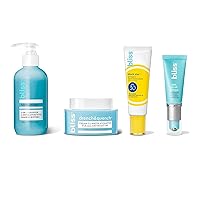 Skin Bliss Starter Kit: Fab Foaming Exfoliating Cleanser , Drench & Quench Moisturizer, Block Star Daily Mineral SPF 30, Eye Do All Things Brightening Eye Ge