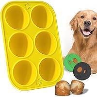 BABORUI 6 Cavities Silicone Dog Treat Molds for Woof Pupsicle & Power Chewer Pupsicle Large, Reusable Frozen Dog Treat Molds for Making Puppy Favorite Freeze Refill Ice Popsicle Treats(L)