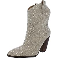 Jessica Simpson Womens Cissely Embellished Western Ankle Boots