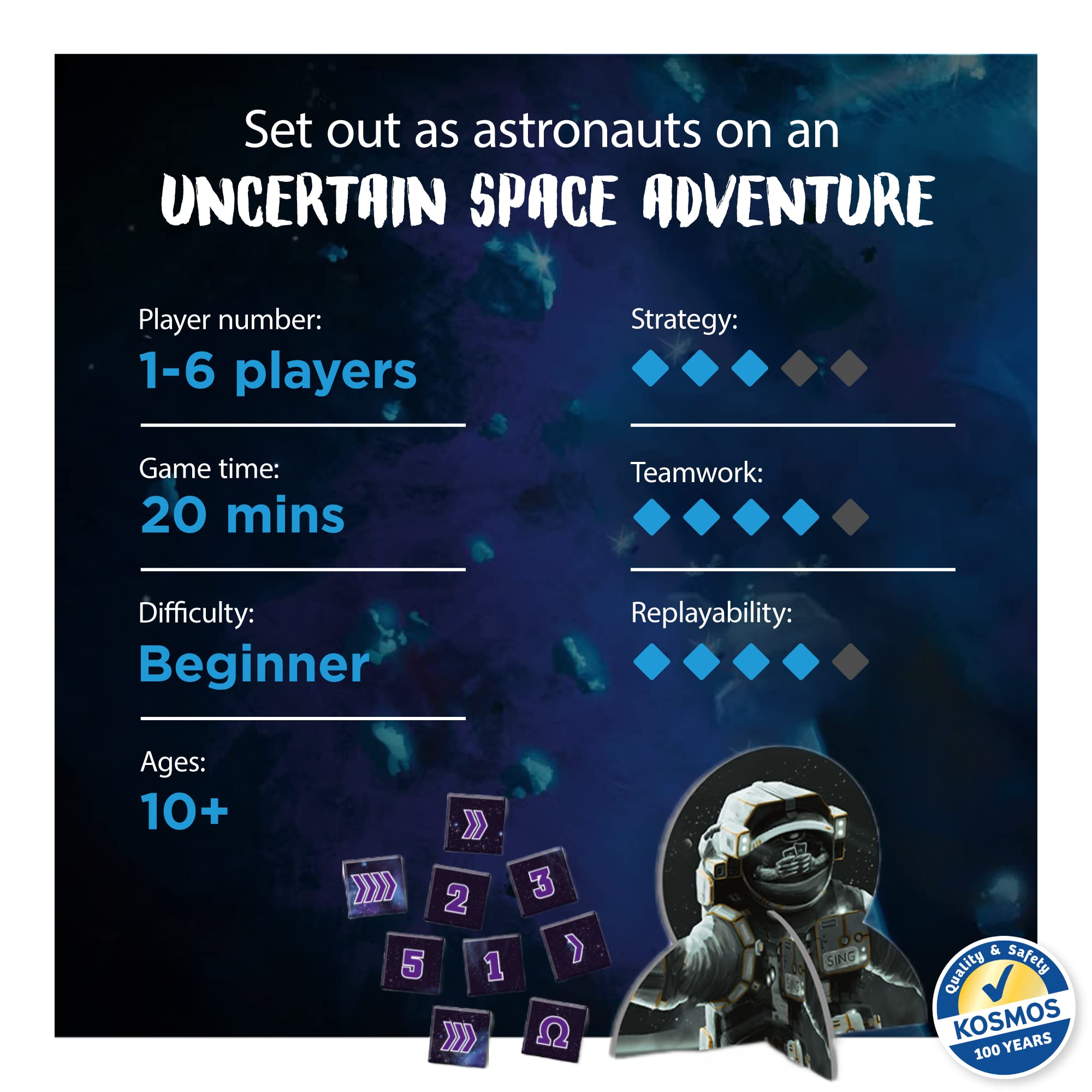 The Crew - Quest for Planet Nine | Card Game | Kennerspiel des Jahres Winner | Cooperative Space Adventure | 3-5 Players | Ages 10+ | Trick-Taking | 50 Levels of Difficulty | Endless Replay