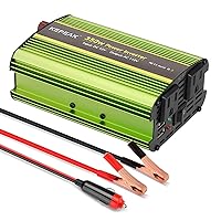 KEPEAK 350W Power Inverter 12V DC to 110V AC Converter with 2 USB Ports and 2 AC Outlet, 12V Car Inverter and Battery Inverter for Vehicles Road Trip and Camping