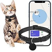 Cat Tracker GPS Collar for Cats - Electronic Pet Locator (Only iOS) - Waterproof & Compatible with Apple Find My - No Monthly Fee - Tiny Small Cats Kitten Medium Large Tracking Smart Collar