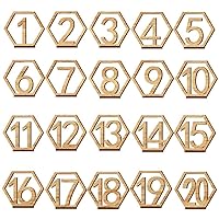 Table Number, Adv-one 1-20 Wedding Wedding Table Number Holders Wooden Table Numbers Party Card Holder Wood Centerpiece Banquet Set, 20 pcs (No 1-20)