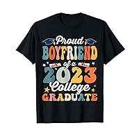 Groovy Proud Boyfriend of a 2023 College Graduate Party 23 T-Shirt