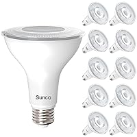 Sunco 10 Pack PAR30 LED Bulbs, Flood Light Residential Outdoor Indoor CRI90 75W Equivalent 11W, Dimmable, 2700K Soft White, 850 Lumens, E26 Base, Exterior Wet-Rated Super Bright, IP65 Waterproof - UL