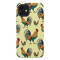 Roosters Protective Phone Case Slim Leather Case Shockproof Phone Cover Shell Compatible for iPhone 12
