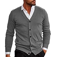 Mens Cardigan Sweater Casual Soft Cardigan Stylish Cable Knit Button up Cardigan Sweater Knitted Warm Winter Sweater