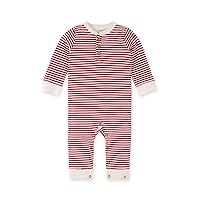 Burt's Bees Baby Baby Boys' Long Sleeve Buttoned One piece Romper Jumpsuit