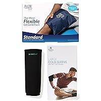 FlexiKold Large Gel Ice Pack and NatraCure Gel Cold Sleeve Wrap - Size: Large