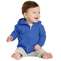 INK STITCH Infant Baby Unisex Core Fleece Full- zip Hooded Sweatshirt - Royal -18M