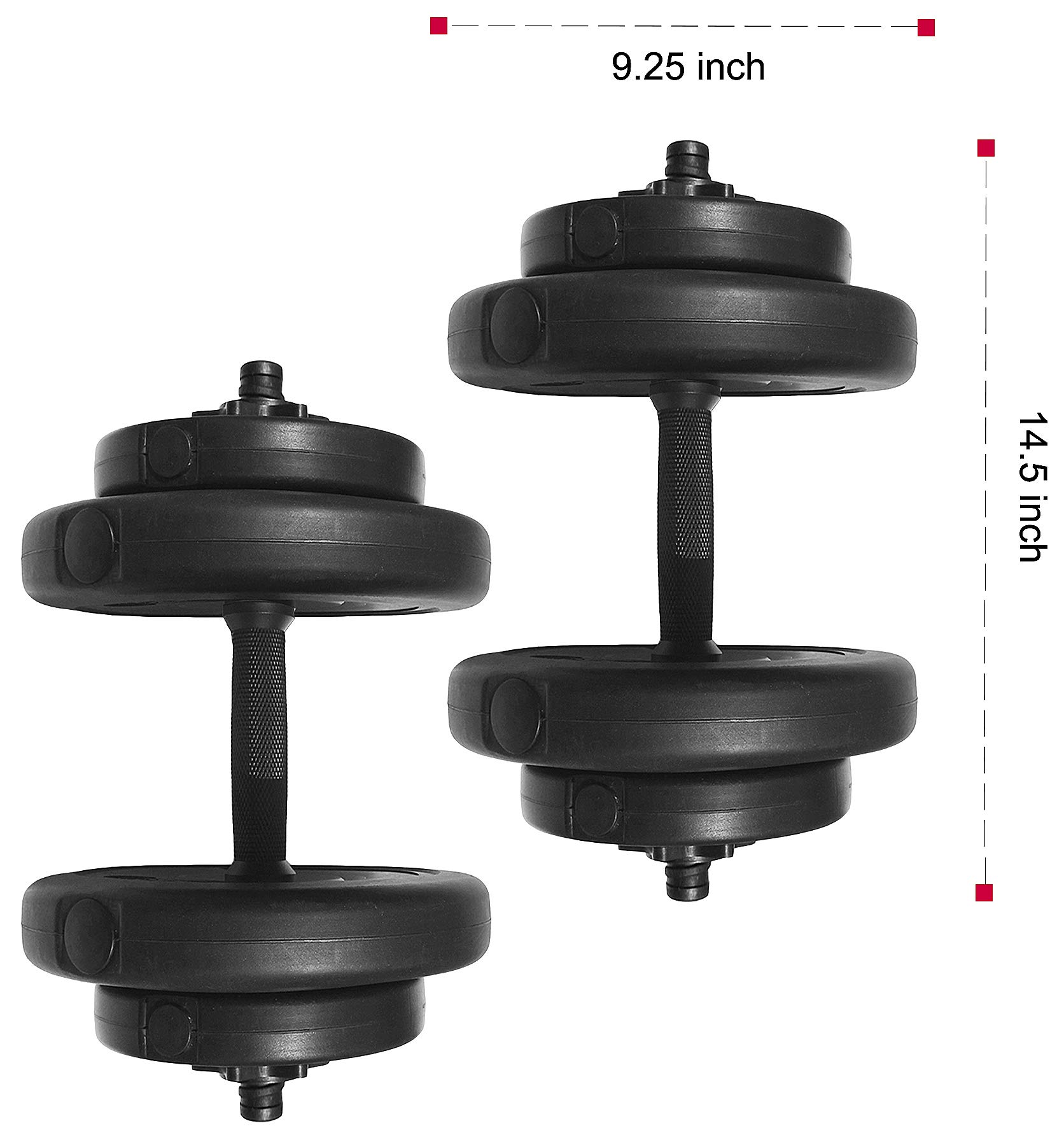Powergainz Contoured Handle Cast Iron Adjustable Dumbbell Weight Set, 40-Pound Pair, 105-Pound Pair, 200-Pound Pair