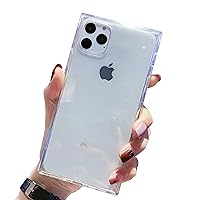 Tzomsze Compatible with iPhone 11 Pro Max Case, Crystal Clear Square  11promax Case Anti-Yellow See Through Transparent Luxury Anti Shock Slip  Drop