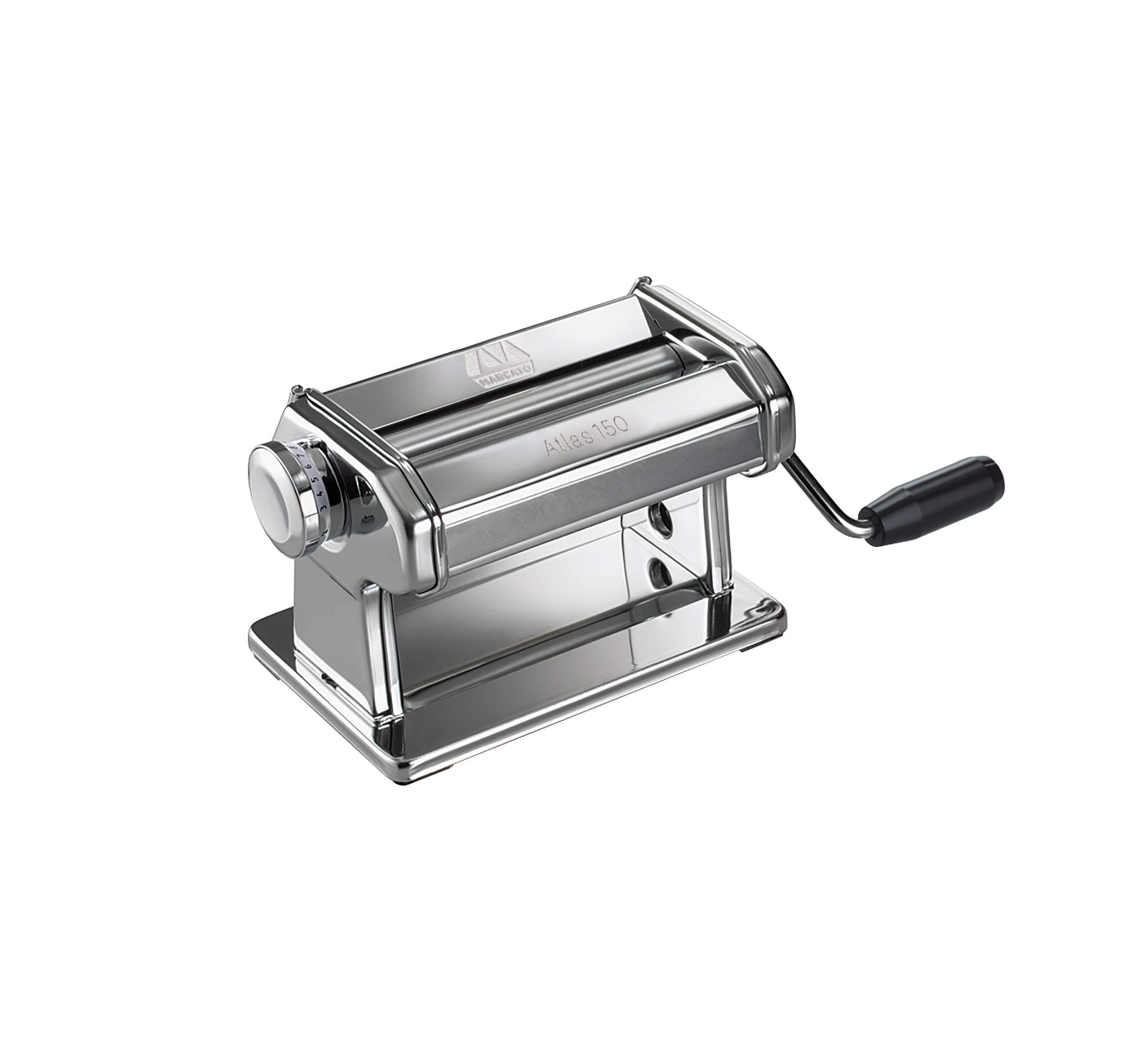 Marcato 8340 Atlas Pasta Dough Roller, Made in Italy, Includes 150-Millimeter Roller with Hand Crank and Instructions, Silver