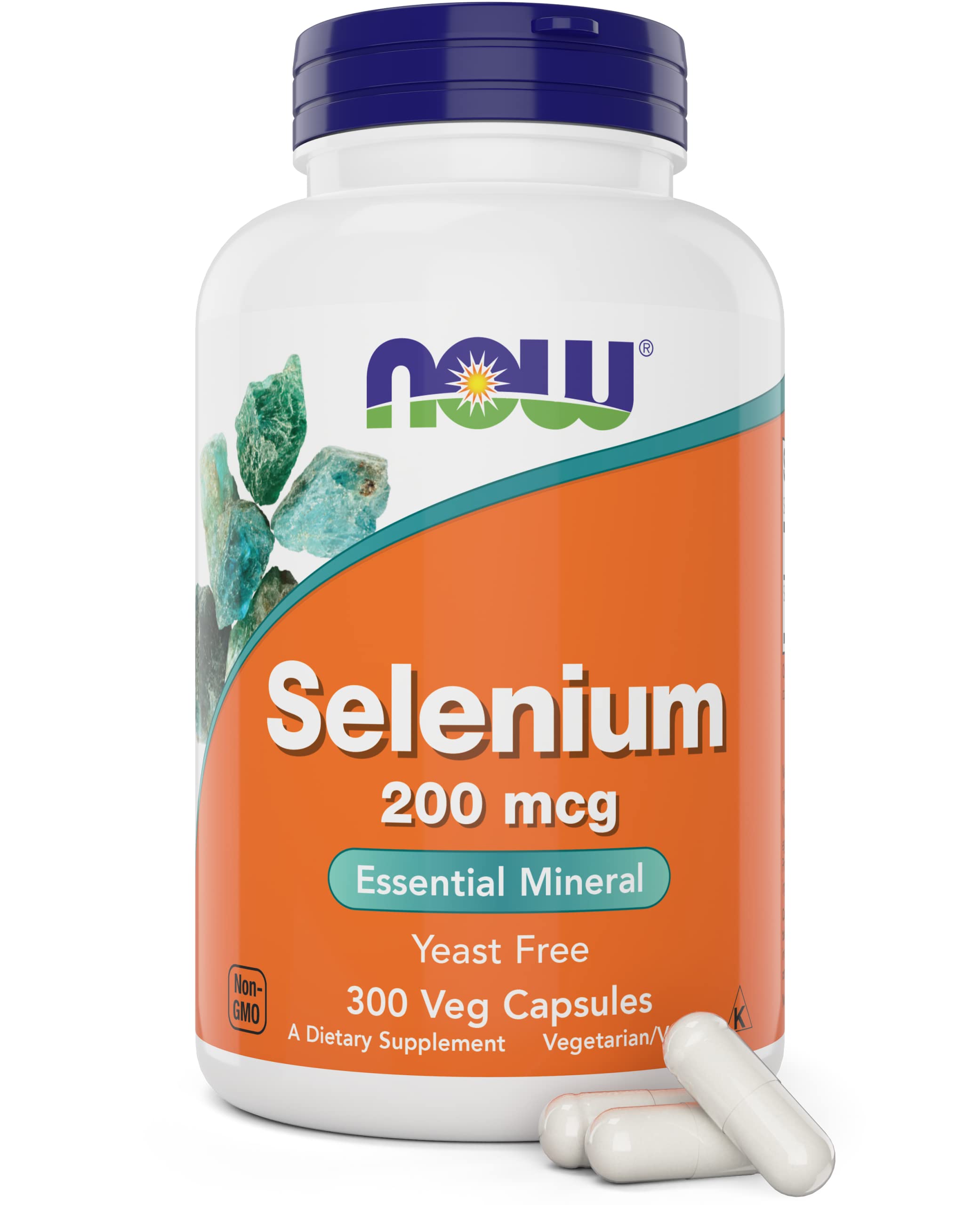 Now Foods Selenium 200mcg Capsules, 300 Count - L Selenomethionine Mineral Supplement for Women & Men - Veg Caps, Non-GMO, Vegan Friendly, Yeast-Free