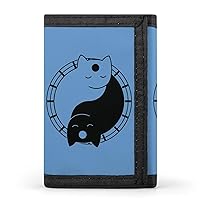 Yin and Yang Cute Cats Casual Credit Card Holder Purses Wallet for Men Women Slim Coin Pouch with Key Ring