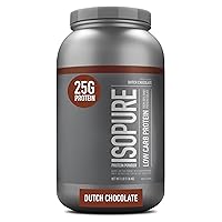 Dutch Chocolate Whey Isolate Protein Powder with Vitamin C & Zinc for Immune Support, 25g Protein, Low Carb & Keto Friendly, 41 Servings, 3 Pounds (Pack of 1) (Packaging May Vary)