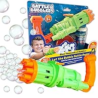 Automatic Bubble Machine Blows Thousands in Seconds As Seen on TV, 8 Chambers, 1-Button Operation, Compact, Portable, Mess-Free, No Huffing,Green,7 in.