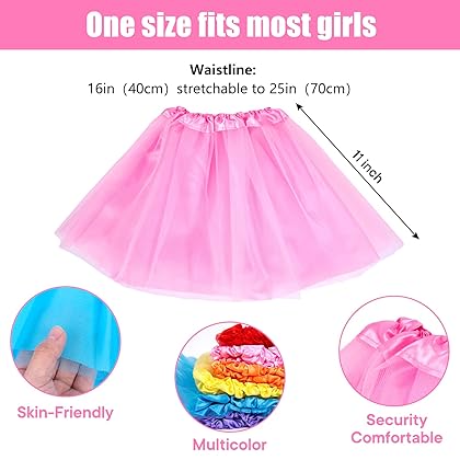 Koogel 6 PCS Tutu for Toddler Girls, 3-Layer Multicolor Tutu Skirts Ballet Tutu Dress Up Tutu Kids Party Tutu for Dress Up The Game Birthday Party Halloween Costume…