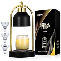 Alvar Candle Warmer Lamp, Electric Candle Lamp Warmer, for Mom, House Warming Gifts New Home Bedroom Decor Dimmable Wax Melt Warmer for Scented Wax with 3 Bulbs