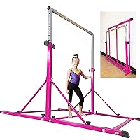 Gymnastic Bar For Kids and Teenage Ages 3-25, 5 FT / 6 FT Base Length, 5 FT / 6 FT Height, Gymnastic Kip Bar Horizontal Bar For Gymnast, Gymnastic Training Equipment For Home And Gymnastic Center Use
