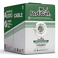 fast Cat. Speaker Wire 16 Guage 2C, UL Listed & CMR/CL3R-FT4 Rated - Speaker Cable w/PVC Jacket, 100% Oxygen-Free Pure Bare Copper - (65) HighFlex 16 Guage Wire - in-Wall Use-500ft Bulk Cable, White