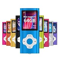 MP3/MP4 Portable Player,1.8 Inch LCD Screen and Card Slot,Max Support 64GB TF Card,Darkblue