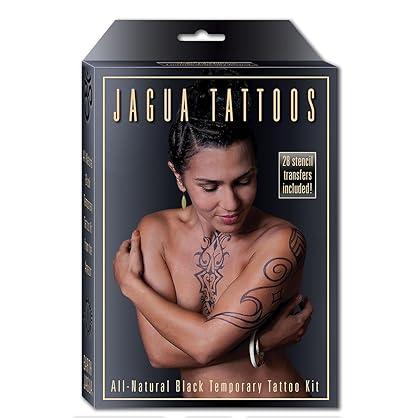 Organic Jagua Black Temporary Tattoo and Body Painting Kit. Safe for Children and Made in the USA. Enough Jagua Gel for 12-15 Designs and Applications Last 1-2 Weeks