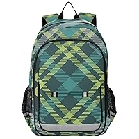 ALAZA Green Plaid Pattern Backpacks Travel Laptop Backpack
