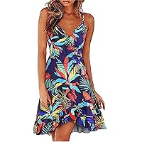 Women's Casual Wrap V Neck Maxi Dresses Summer Sexy Stripe Bodycon Long Length Sleeveless Colorful Sundresses Plus Size