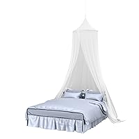 Trademark Global Mosquito Repelling Net for Beds, Hammocks, and Cribs - Insect Protection Hanging Canopy for Camping with Large Screen Opening by Lavish Home - 75-31215 , White