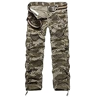 Men’s Hunting Camo Performance Pants Versatile Hiking Lightweight Tactical Stretch Waist Work Outdoor Cargo Trousers
