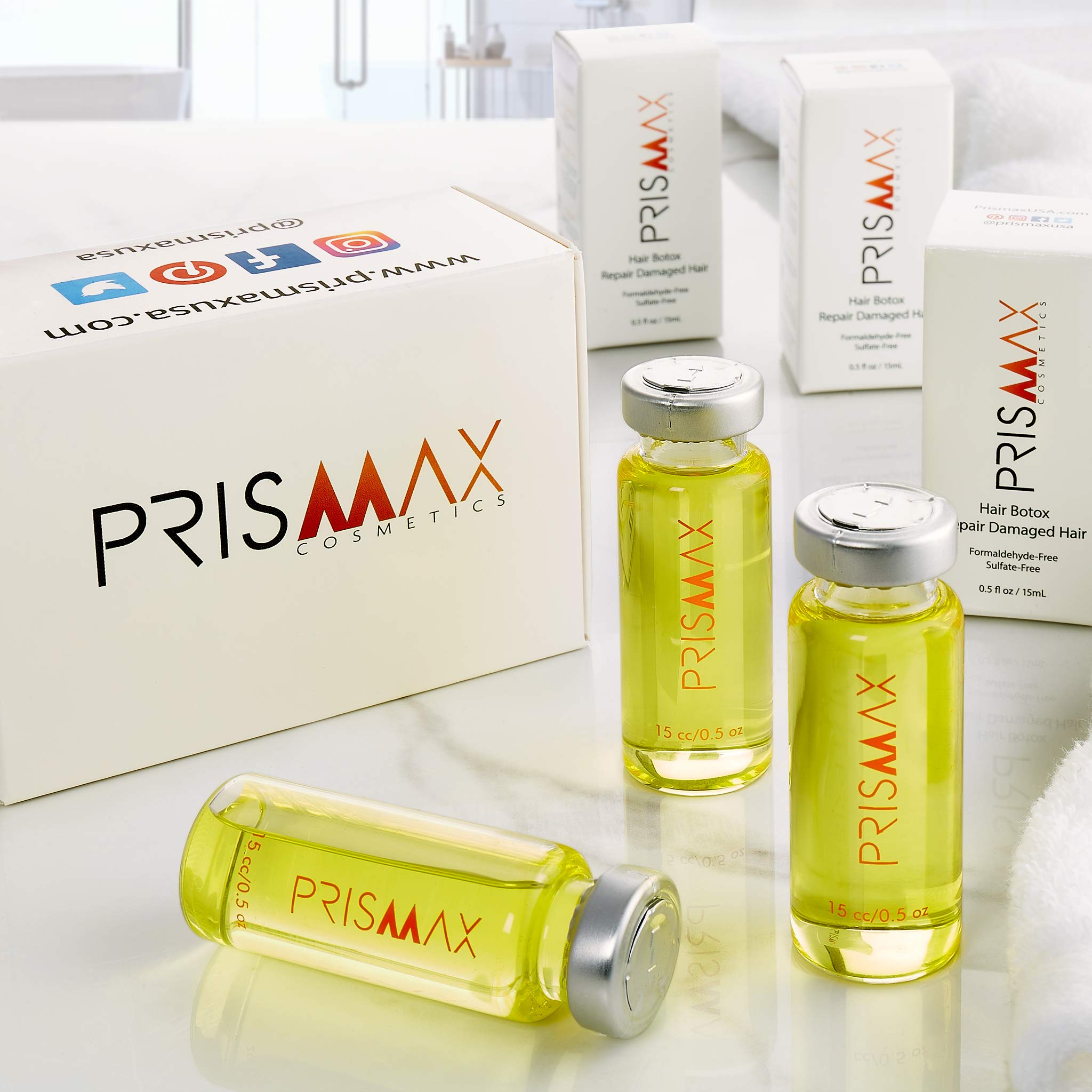 Prismax Nutritivo Deep-Conditioning Hair Treatment - Rejuvenate dry/damaged hair, improve manageability, reduce frizz/porosity with vitamin b6 and b5 panthenol - Formaldehyde-free - 3 Treatments