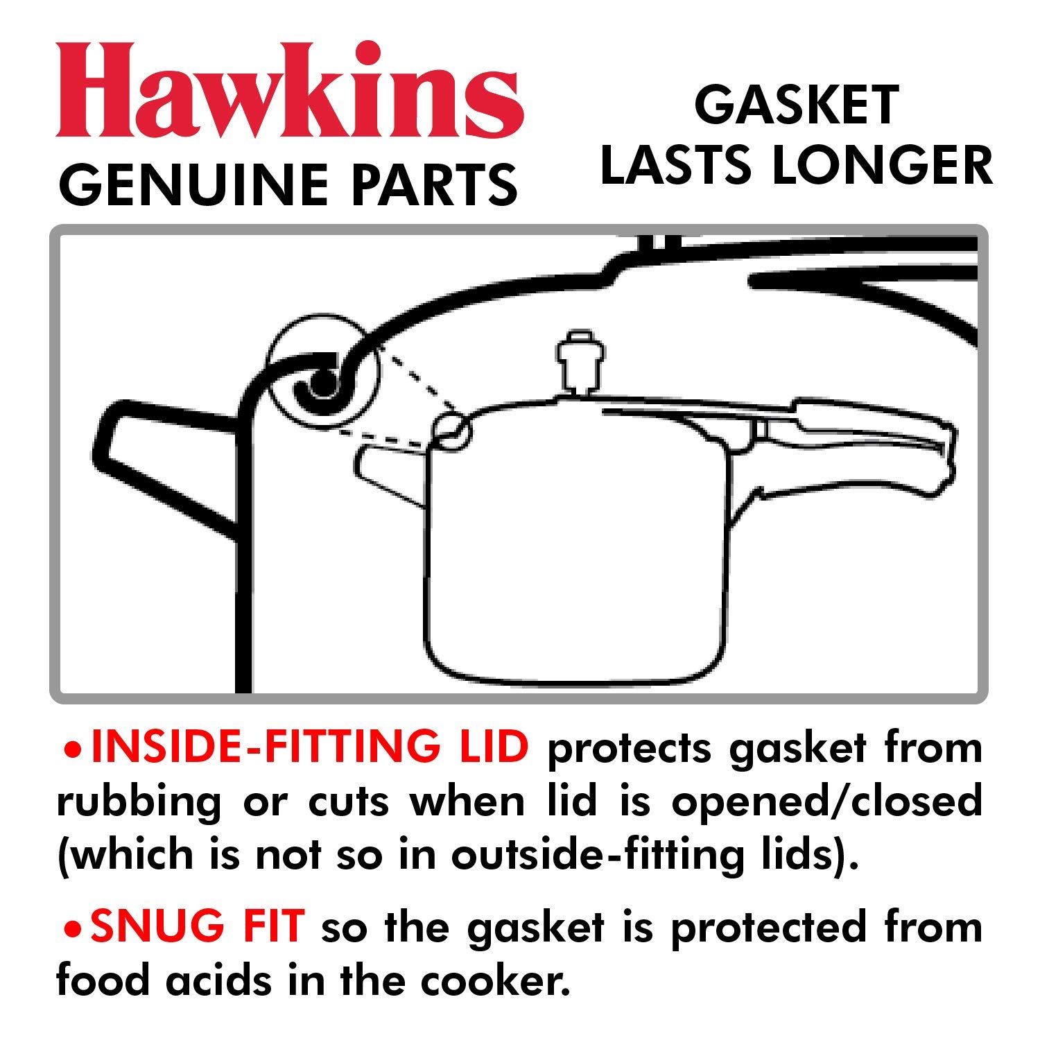 Hawkins A10-09 Gasket Sealing Ring for Pressure Cookers, 2 to 4-Liter, Black