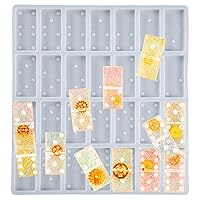 Dominoes Epoxy Resin Silicone Molds Set Double Six Game Toy Jewelry Casting Supplies 28-Cavity Each 1.9x0.9x0.2inch