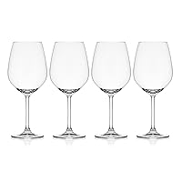 Lana Bordeaux Red Wine Glasses, Set of 4, 22 Ounce, Clear