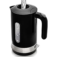 OVENTE Electric Kettle Hot Water Heater 1.8 Liter - BPA Free Fast Boiling Cordless Water Warmer - Auto Shut Off Instant Water Boiler for Coffee & Tea Pot - Black KP413B