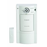 HS4313B Battery Powered Wireless Home Security Door Alarm with Key Entry, White