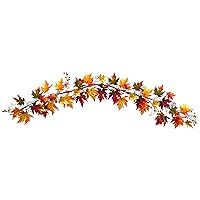 Nearly Natural 6ft. Autumn Maple Leaf and Berry Fall Garland
