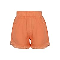 FEESHOW Kids Girls Elastic Waistband Tassel Hem Denim Shorts Summer Hot Pants Sports Dancewear