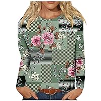 Shirts for Women Women's Fall Clothes 2023 Fashion Casual Texture Printed Button Neck Long Sleeved T-Shirt Top Tops Trendy