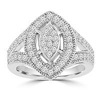 0.85 ct Ladies Round Cut Diamond Anniversary Ring in Prong Setting in 14 kt White Gold