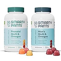 Prenatal and Men's Multivitamin Gummies Bundle: Omega 3 Fish Oil (EPA/DHA), Biotin, Methylfolate, Vitamin D3, C, Vitamin B12, B6, Vitamin A, K & Zinc for Immune Support (30 Day Supply)