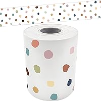 Teacher Created Resources Everyone is Welcome Painted Dots Straight Rolled Border Trim (TCR8912)