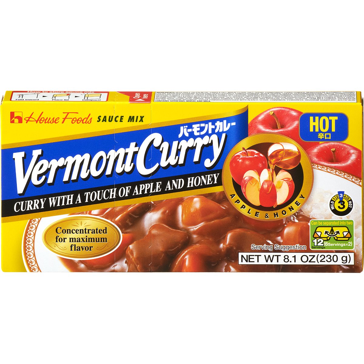 House Foods Vermont Curry, Hot, 8.8-Ounce Boxes (Pack of 10)