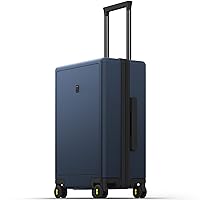 LEVEL8 Carry on Luggage 22x14x9 Airline Approved, Carry on Suitcases with Wheels, Lightweight PC Hardside Luminous Textured Luggage for Travel, TSA Approved, 20-Inch Carry-On,Navy